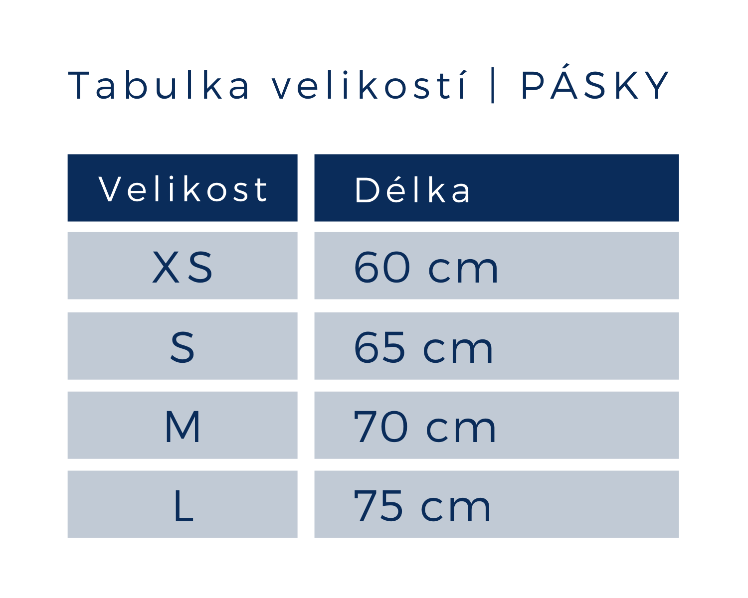 Tabulka velikostí - pásky_1